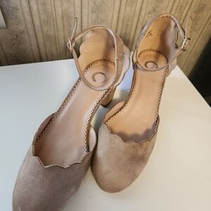 Suede ankle straps